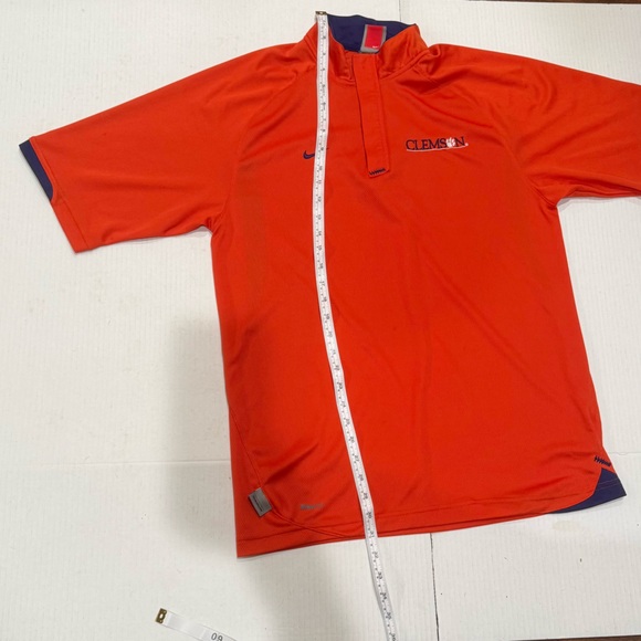 Nike‎ Team Clemson Tigers Orange Quarter Zip Performance Shirt Mens fit dry - Picture 16 of 16